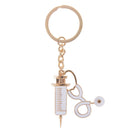 1Pcs needle medical box charm keychain key ring doctor nurse keyring key chai OZ