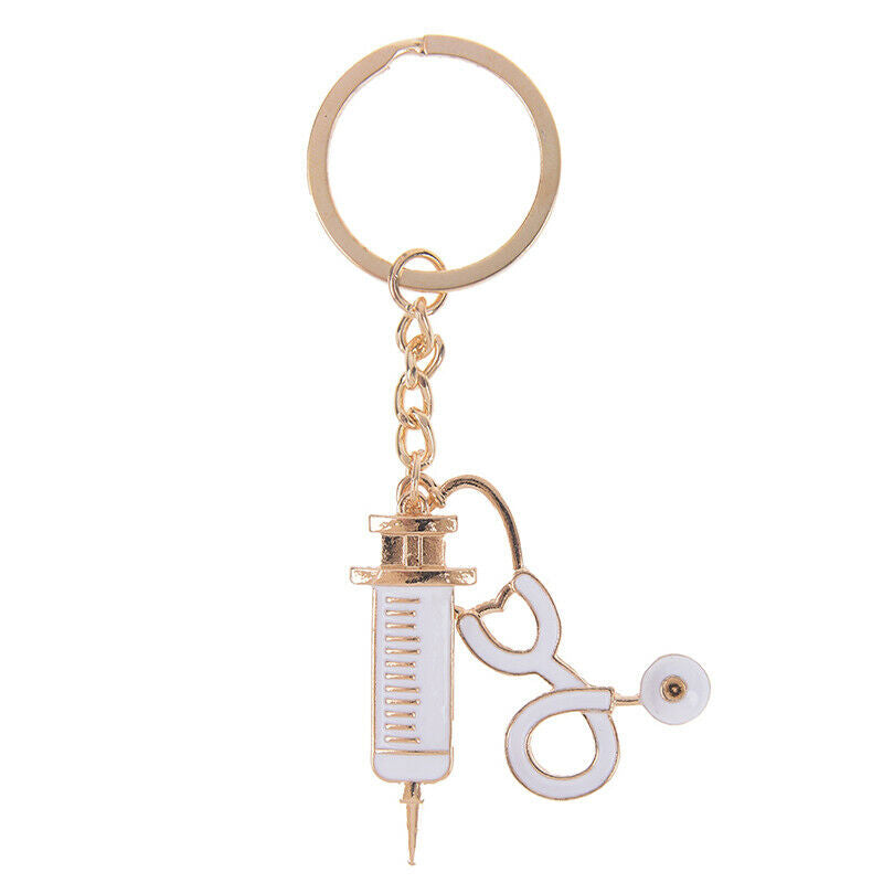 1Pcs needle medical box charm keychain key ring doctor nurse keyring key chai OZ