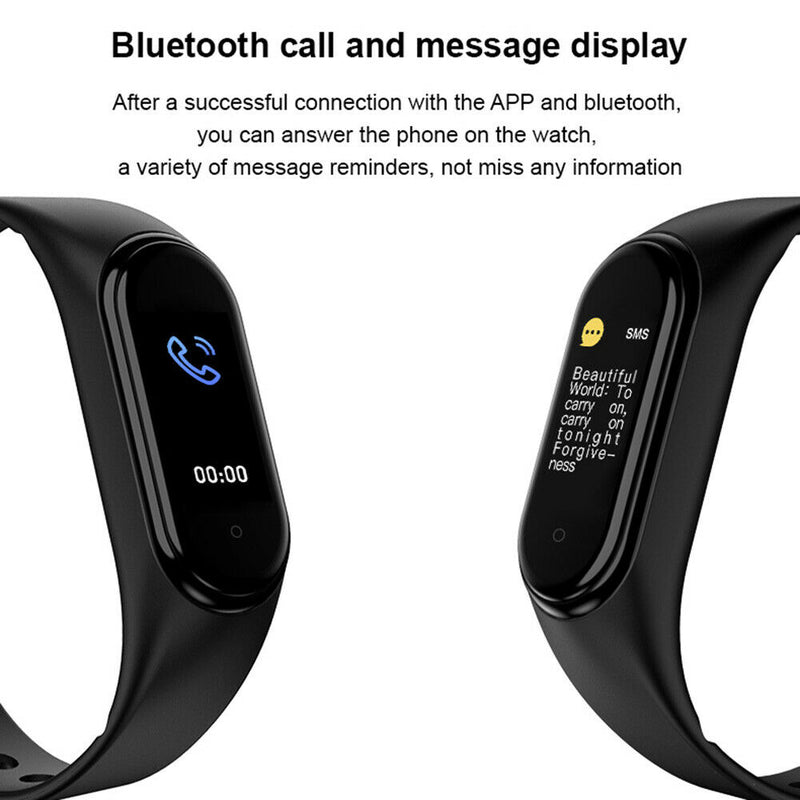 M5 Smart Band Heart Rate Blood Pressure Monitor Smart Bracelet (Black) A