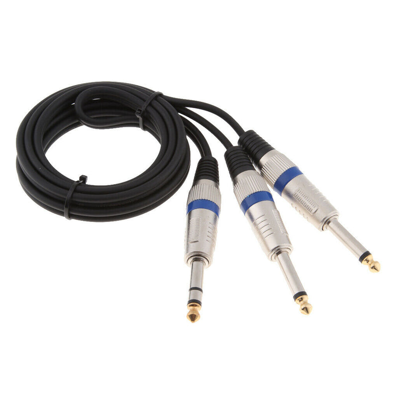 2Pieces 1/4 Inch TRS Stereo To Dual 1/4 Inch TS Mono Y-Splitter Cable
