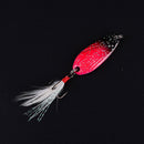 metal spinner spoon fishing lure hard baits sequin noise paillette with feath BX