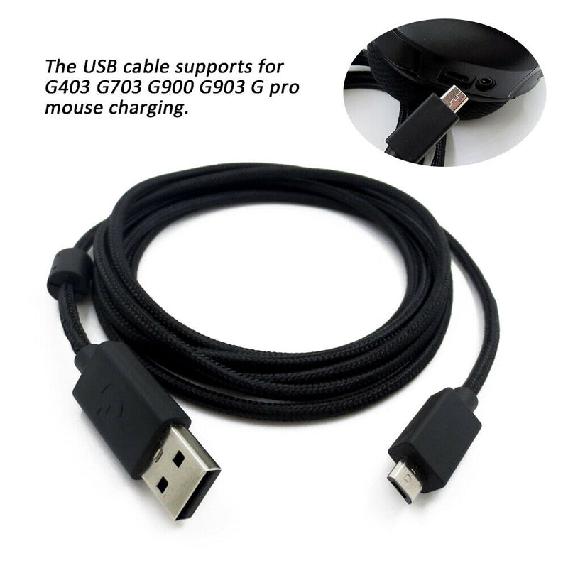 Transfer Long Durable Mouse Charger Data Cable 2m for Logitech G403 G703 G900