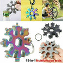 18 In 1 Multi Tool Stainless Snowflake Shape Key Chain Screwdriver 2.4*2.4'' US