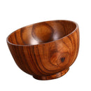 3pcs Natural Healthy Wooden Bowl Soup Noodle Children Fruit Rice Bowl Tableware