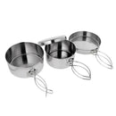 4pcs Outdoor Camping Cookware Portable Cooking Pot Pan Set for Picnic Hiking