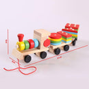 Kids Baby Educational Toys Toddler Wood Train Truck Educational Geometric Blocks