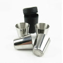 4 pcs Shot Cup Drinking Mug w/ PU Leather Cover Stainless Steel Durable Home