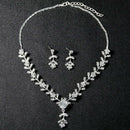 Wedding Necklace Set Accessories High-Grade Floral Crystal Necklace Earring