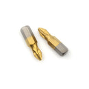 10Pcs/set 1/4" Titanium Coated Anti Slip Hex Shank PH2 Screwdriver Bit 25mm 3c