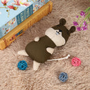 Plush Squeaky Dog Molar Bite Chew Toys Animal Puppy Soft Playing (Brown) A