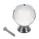 Clear Round Crystal Glass Cabinet Drawer Door Pull Knobs Handles 40mm Q1L1