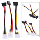 3pcs 6 Inch 4 Pin IDE Male to 15 Pin Female SATA Converter Adapter Cables