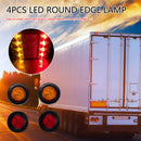 2x Amber 2x Red 2 inch Round 4 LED Trailer Truck Marker Clearance Lamp Kit