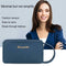 Women Handbag Leather Solid Color Money Purse Wrist Pocket Clutch (Blue)