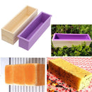 2 Layers Loaf Silicone Liner Soap Mould Wooden Box DIY Making Tool Bakeware Mold