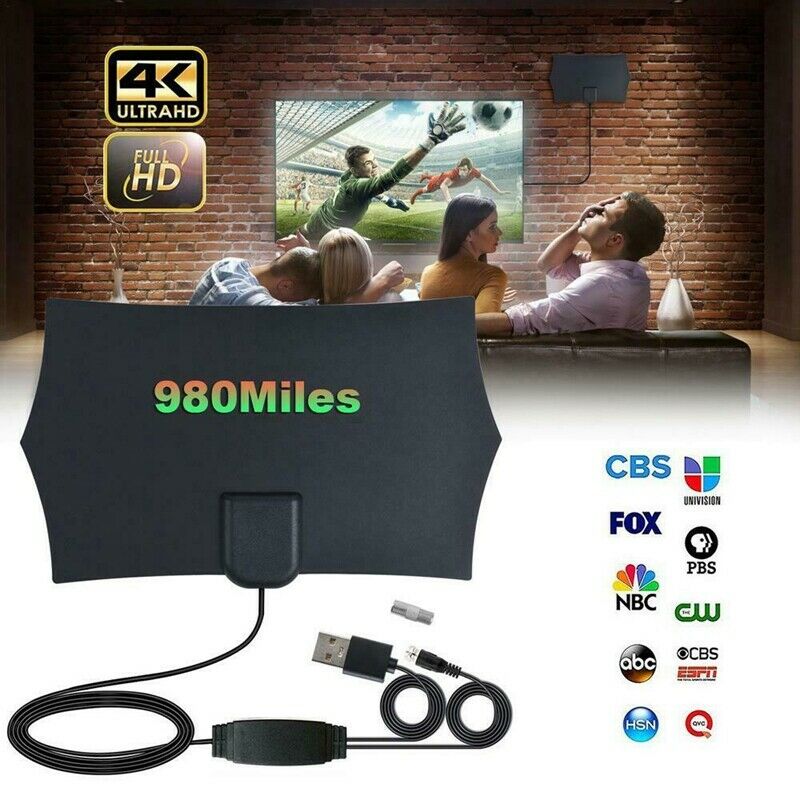 980 Miles 4K Digital HDTV Indoor TV Antenna with Amplifier Signal Booster T G5T9