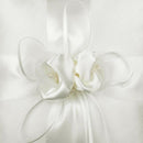 Ribbon Bud Wedding Ring Pillow Cushion Bearer 20 x 20cm Ivory