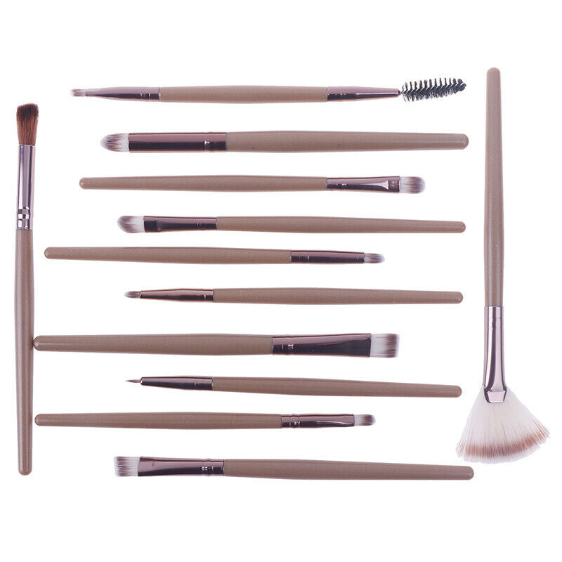 12 PCS Pro Makeup Brushes Cosmetic Set Eyeshadow Face Brush Starter ToolBX