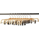 10 Pack Solid Finish Wooden Trousers/Skirt Hangers with Anti-Rust Clips Coa B3Z7