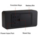 Multicolor Sound Control Wooden Wood Square Led Alarm Clock Desktop Table D