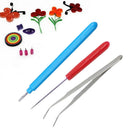 3pcs Set Quilling Paper Tool Tweezer Needle Pin Slotted Pen Kit DIY Scrapbooking