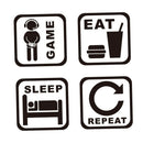 Game Room wall Stickers Decals Home Wall Decoration GAME EAT SLEEP REPEAT