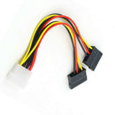 4 Pin IDE Male Molex to 2 port  SATA Y Splitter Female HDD Power Adapter Cable