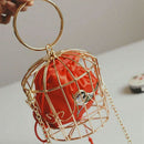 Personality Bird Cage Women Handbag Tote Metal Cage Girls Top-Handle Bags C