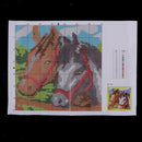 Embroidery Two Horses DIY Latch Hook Rug Kits for Beginners Adults 43x43cm