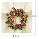 6Pcs Christmas Wreath Napkin Rings Metal Napkin Buckle Napkin Holder Napkin