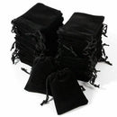50 x Black flocking pouch Sliding Drawstring Bag for jewelry 7 x 9 cm