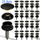 25 Set 15mm Snap Fastener Button Screw Studs Replace For Boat Cover Home Tent