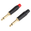 2Pieces 6.5mm Mono Male Amplifier Audio Solder Jack Plug Adapter