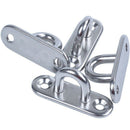 4pcs 5mm 304 Stainless Steel Oblong Pad Eye Plate Staple Ring Hook T3E4