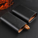Leather Travel Cigar Holder Protective Storage Box Sleeve Holding 3 Cigars
