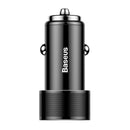 Baseus Universal 3.4A Metal Dual Usb Car Charger With Charging Cable For Ip