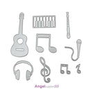 9pcs Scrapbooking DIY Guitar Notes Piano Metal Steel Cutting Die Stencil