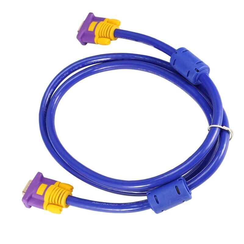 1.5M VGA Cable Male to Male 3+9  Fully Wired 15PIN for LCD CRT PROJECTOR  H4E2