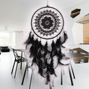 Black Lace Handmade Dream Catcher Feather Bead Wall Window Hanging Ornament Gift