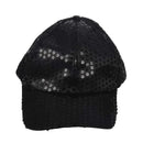 Glitter Hip Hop Dancer Hat Sparkling Bling Sequin Baseball Club Cap Black