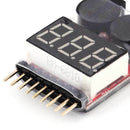 1S-8S Buzzer RC Lipo Battery Low Voltage Tester LED Alarm Indicator Checker F8X4