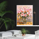 Painting By Numbers Kit DIY Lily Flower Hand Painted Canvas Oil Art Picture