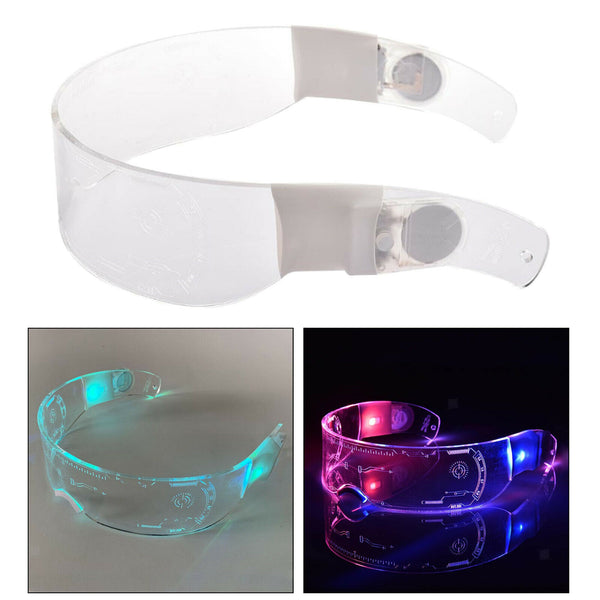LED Glasses Clear Visor Party Luminous Glasses Light Up Rave DJ Sun Glasses