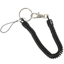 Lobster Clasp Hook Lockable Cord Stripe Elastic Black Coil Lanyard for Mobi