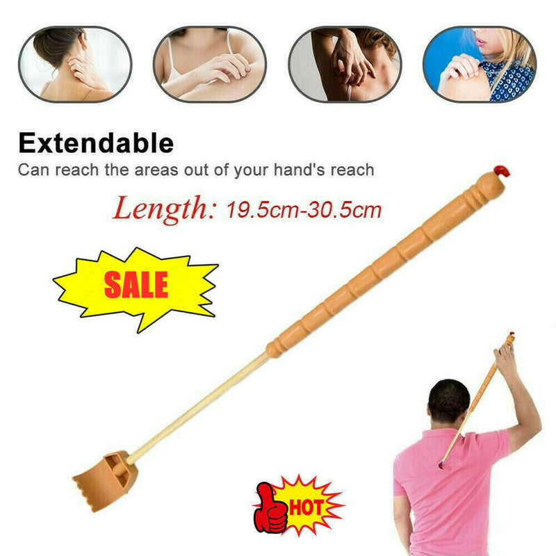 Wooden Bamboo Telescopic Back Scratcher Extendable Itching Self Massager HOT!