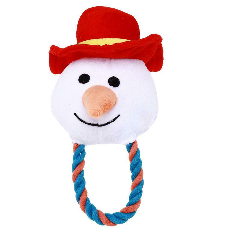 Fabric Dog Toys Pet Puppy Cotton Rope Christmas Xmas Snowflake Shape Chew Toys