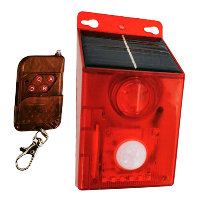 Waterproof Solar Sound Alarm Light Motion Sensor Siren Flash with Remote 6-LED