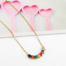 Bohemia Rainbow Cubic Zirconia Circle Geometry Choker Necklace Girlfriend G