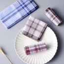 10X Men Handkerchiefs Square Decorative Suits Grid Cotton Plaid Pocket Hanky