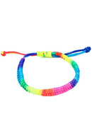 5X(Women's Favorite Fashion Rainbow Fluorescent Colors Woven Bracelet X7R1)